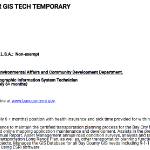 TRANSPORTATION PLANNER GIS TECH TEMPORARY